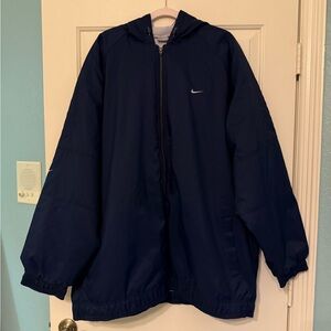 vintage spell out 90s men full zip embroidered parka bomber jacket - nike!